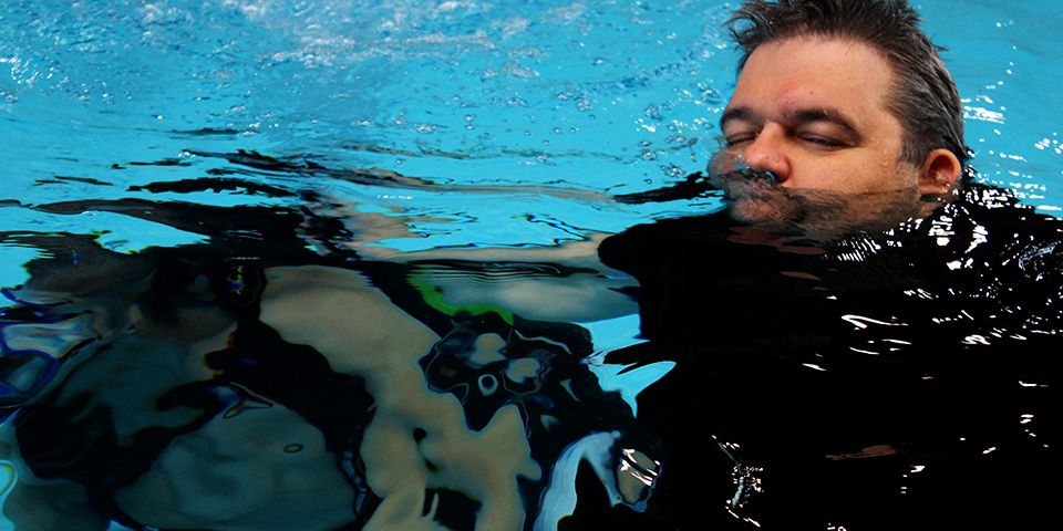 forgatás medencében, Tata |  fotó: Bognár Szilvia